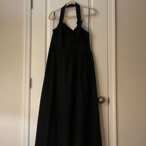 Anthropologie Black Sleeveless Halter Sundress
